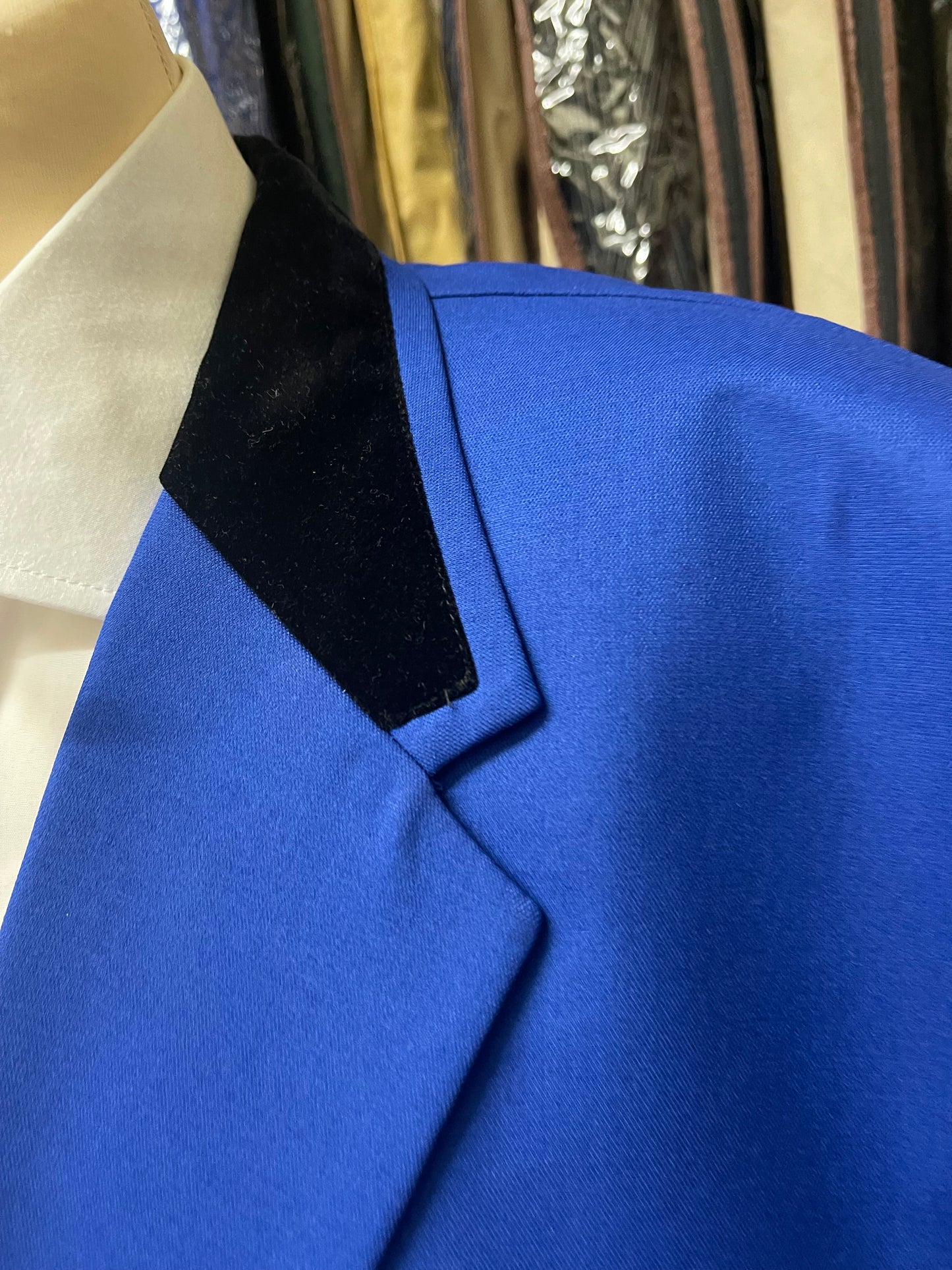 Royal blue drape jacket chest size 54